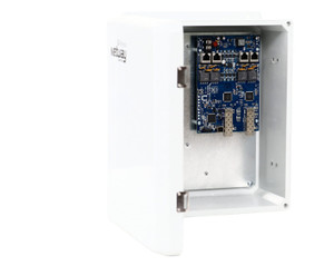 Altronix NETWAYSP4BTWPN PoE switch rear panel showing power connections and cable management