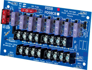 Altronix PDS8K1 regulator unit front panel with terminal connections and status indicators