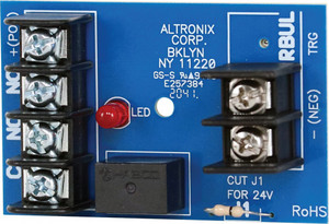 Altronix RBUL relay module front panel connections and terminal specifications