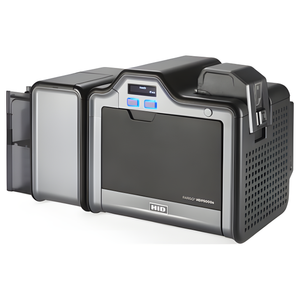 HID HDP5000 laminator D910095 side view showing compact design and housing