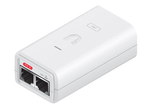Ubiquiti POE-24-12W 24V PoE injector rear panel connections and mounting details