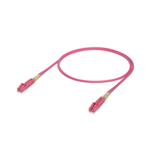 Ubiquiti 100G fiber optic patch cable connectors close-up UACC-OFC-M2-LULU-3M-50