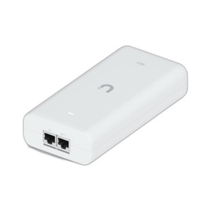 Ubiquiti UACC-POE+++-10G power adapter side angle showing LED indicators