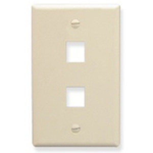 International Connectors and Cable Face Plate Oversized 2-PORT Almond - IC107LF2AL