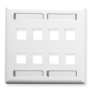 International Connectors and Cable Face Plate ID 2-GANG 8-PORT White - IC107SD8WH
