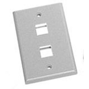 International Connectors and Cable Face Plate Flat 1-GANG 2-PORT Grey - IC107F02GY