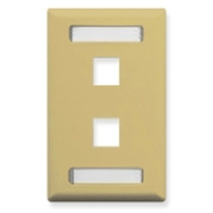 International Connectors and Cable Face Plate ID 1-GANG 2-PORT Ivory - IC107S02IV