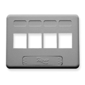 International Connectors and Cable Face Plate Furniture NEMA 4-PORT Grey - IC107FN4GY