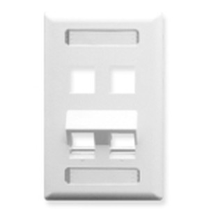 International Connectors and Cable Faceplate ID Angled 1 Gang 4 Port White - IC107AS4WH