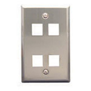 International Connectors and Cable Face Plate Stainless Steel 1-GANG 4-PORT - IC107SF4SS