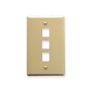 International Connectors and Cable Face Plate Flat 1-GANG 3-PORT Ivory - IC107F03IV