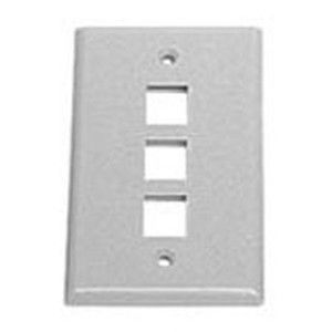 International Connectors and Cable Face Plate Flat 1-GANG 3-PORT Grey - IC107F03GY