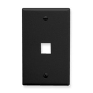 International Connectors and Cable Face Plate Flat 1-GANG 1-PORT Black - IC107F01BK