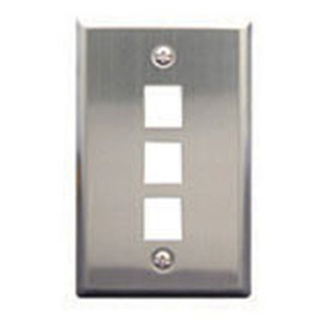 International Connectors and Cable Face Plate Stainless Steel 1-GANG 3-PORT - IC107SF3SS