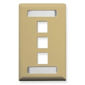 International Connectors and Cable Face Plate ID 1-GANG 3-PORT Ivory - IC107S03IV