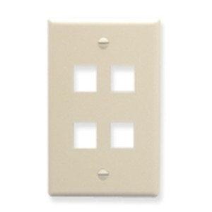 International Connectors and Cable Face Plate Flat 1-GANG 4-PORT Almond - IC107F04AL