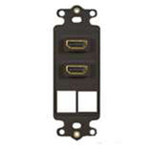 International Connectors and Cable Insert Decorex 2-PORT Dual HDMI Black - IC107DDHBK