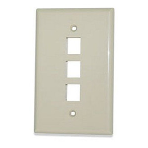 Signamax 3-Port Single Gang Oversize Faceplate White - SKFM-3-WH