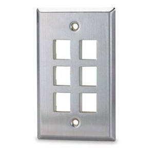 Signamax 6-Port Single Gang Stainless Steel Faceplate - SSKF-6