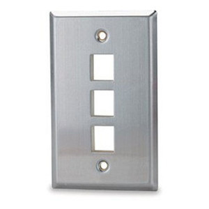 Signamax 3-Port Single Gang Stainless Steel Faceplate - SSKF-3