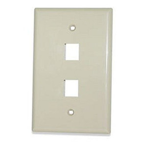 Signamax 2-Port Single Gang Oversize Faceplate White - SKFM-2-WH