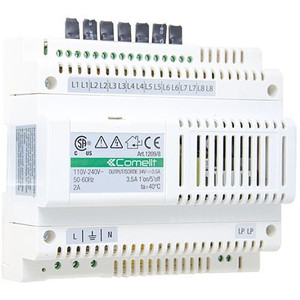Comelit 1209/8 8-Output PoE+ Power Supply for security systems, front view