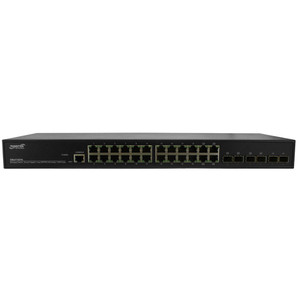 Transition Networks SM24T6DPA-NA gigabit switch rear panel ports and connectors