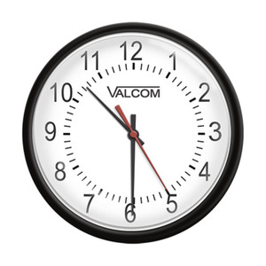 Valcom V-A2412B 12-Inch Round Analog Clock