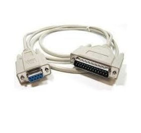 Epson CEPS-003BLK 6 foot null modem cable DB9F to DB25M connector serial adapter