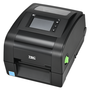 TSC DHXX0-00-A0-12-1P Wi-Fi thermal printer side angle showing connectivity ports