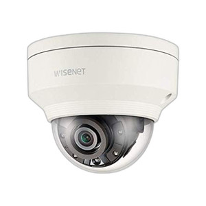 QNV-8020R 5MP dome surveillance camera side angle showing vandal-resistant design