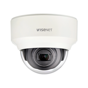 XND-6080V Hanwha dome camera showing varifocal lens and compact indoor design
