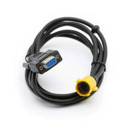 Zebra CBA-RF2-C09ZAR connector end detail showing RS232 serial port compatibility