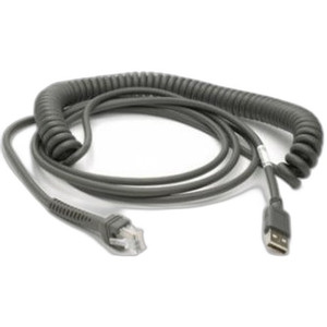Zebra CBA-U29-C15ZBR 15ft Shielded USB Coiled Cable