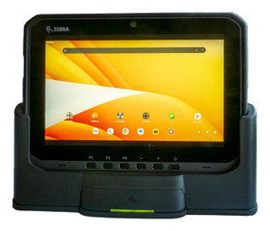 Zebra CRD-ET6X-1SNWS-01 docking cradle HDMI port and charging connectors detail view