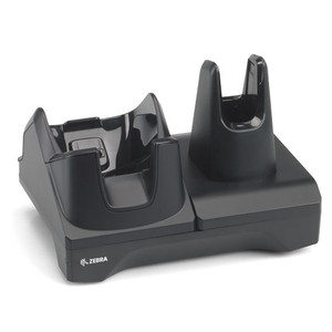 Zebra TC8X dual charging cradle with USB connection port and slot configuration