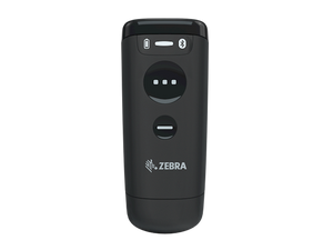 Zebra CS6080 handheld scanner detail view showing trigger button and grip texture