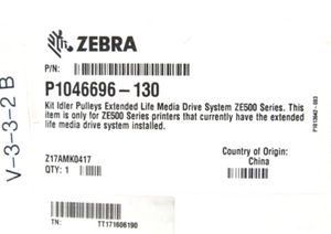 Zebra P1046696-130 idler pulley replacement kit close-up detail view