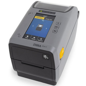 Zebra ZD6A122-T01QR1EZ thermal transfer desktop printer front view