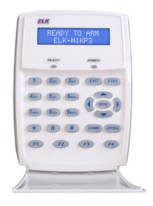 ELK Products ELK-M1KP3 LCD keypad security system control panel white front view
