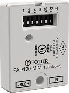 Potter PAD100-MIM Micro Input Module for security systems, front view