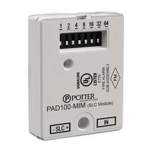 Potter PAD100-MIM Micro Input Module for security systems, front view