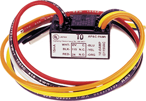 Potter PAM-4 polarized relay module for security alarm systems, front view