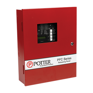 Potter PFC-4410G3 control panel side angle showing connections and interface details