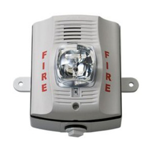 System Sensor P4W-P white 4-wire outdoor wall-mount horn strobe alarm beacon
