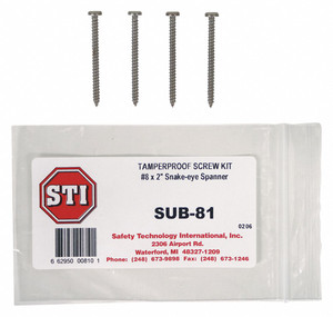 STI KIT-81 Tamper-Resistant Stainless Steel Screws for Locks
