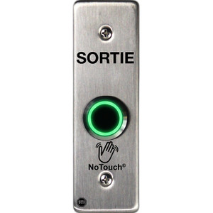 STI NT-SS001-FR NoTouch® Stainless Steel Switch, Slim/Mullion Mount, Back Box, ...