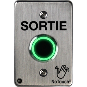 STI NT-SS101-FR NoTouch Stainless Steel Switch Single-Gang EXIT