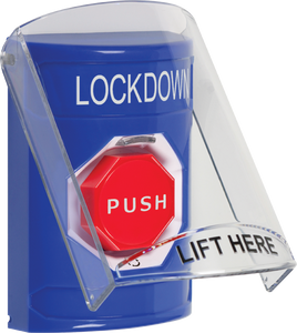 STI SS2429LD-EN Stopper Station push button with protective shield for emergency access control