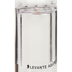 STI Bopper Stopper® with Spring Loaded Hinge - Clear, Spanish Wording
